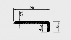 ПВХ односторонняя печать под прямым углом YL-20*6